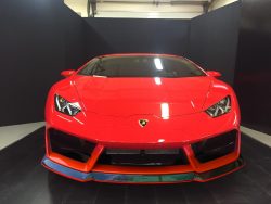 Carbon Fiber Front Lip "Detroit" fits the OEM Lamborghini Huracan Coupe & Spyder