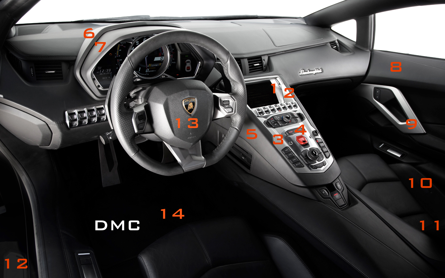 Lamborghini Aventador Carbon Fiber Interior Package: OEM