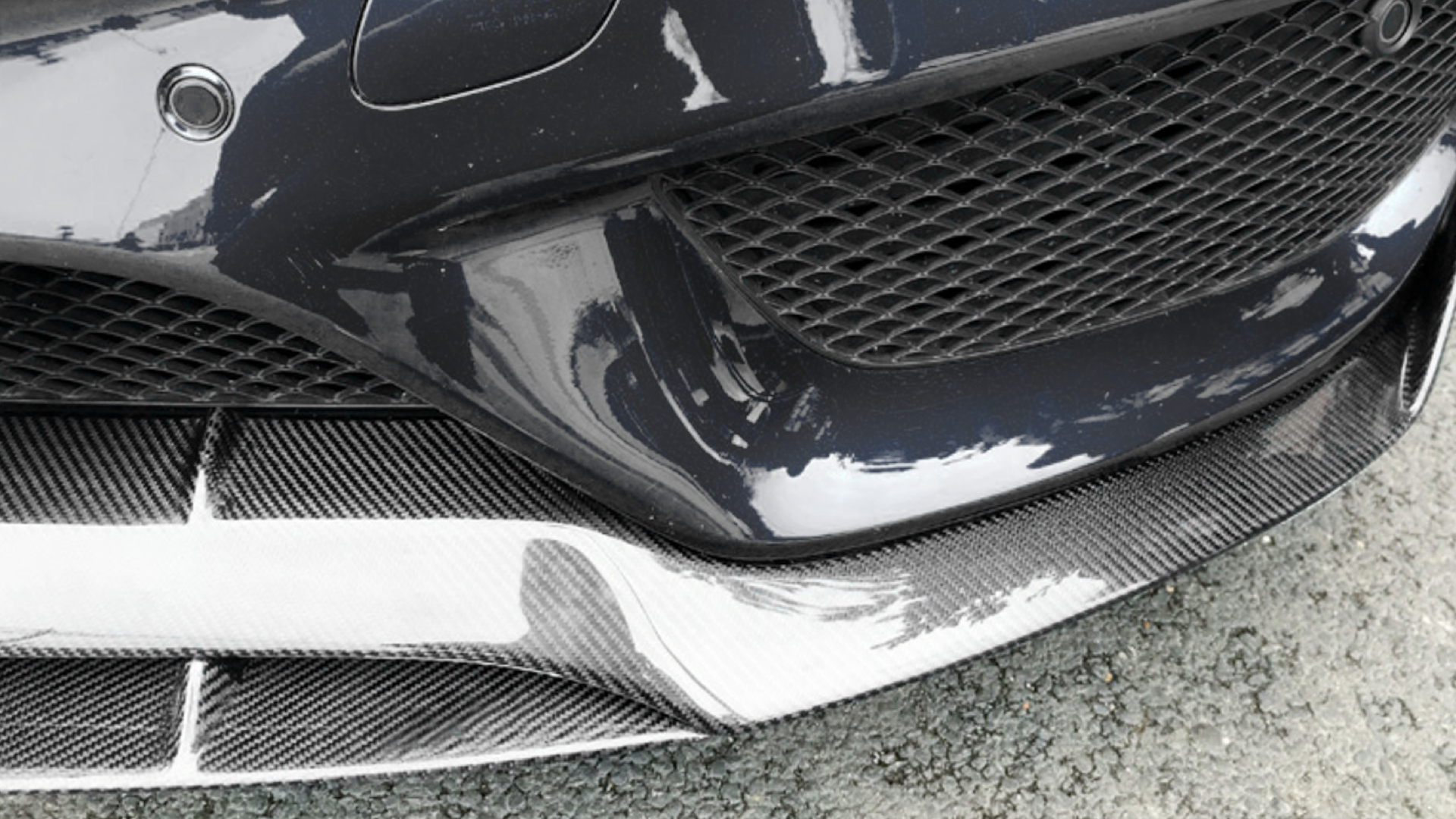 Mercedes W205 Carbon Fiber Front Lip Spoiler