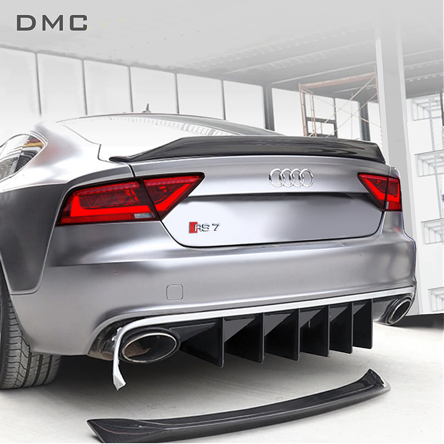 Trunk Boot Lid Spoiler For Audi A7 4G8 S7 RS7 2011-2017 KZ Style Real Carbon