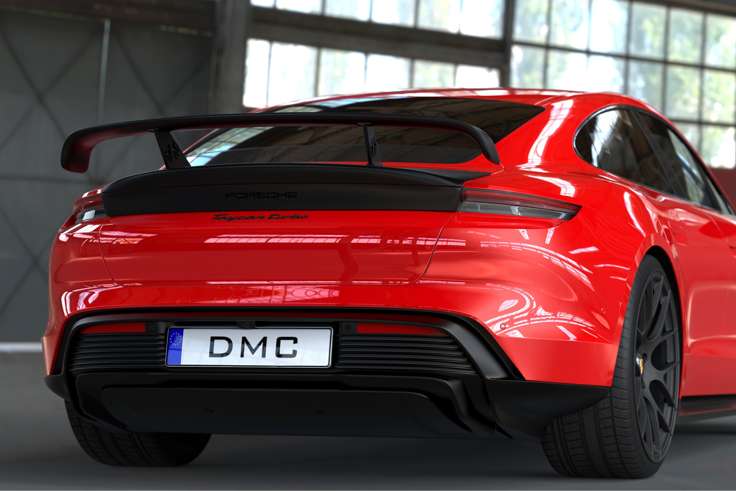 Porsche Taycan Carbon Fiber Rear Wing Spoiler GT2 GT3 RS & DTM Style fits  OEM 4S & Turbo S Deck Lid - DMC