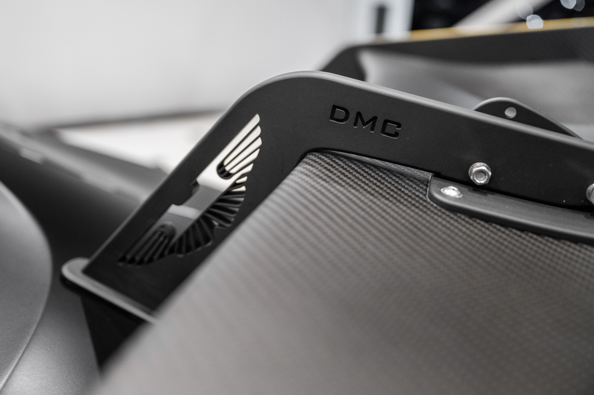 DMC Aston Martin Vantage GT3 Cup Car Carbon Fiber Rear Wing Spoiler FIA: Forged Aluminum Brackets with Aston Martin Hommage Logo