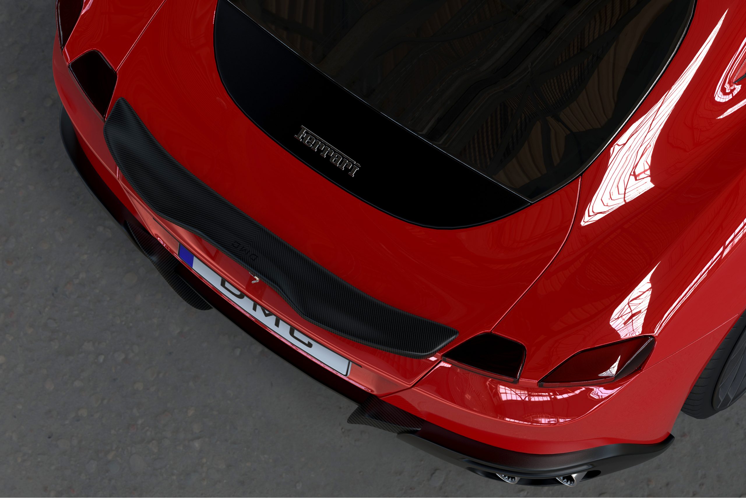 Ferrari Roma Forged Carbon Fiber Rear Wing Duck Spoiler Trunk Lip (DMC Aero  Kit) fits the OEM Body Coupe - DMC