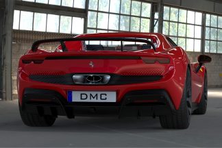 DMC Ferrari 296 GTB Forged Carbon Fiber Aero Kit 888 HP Rear Spoiler View