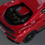 DMC Ferrari 296 GTB Forged Carbon Fiber Aero Kit 888 HP Top Bird View Engine Cover