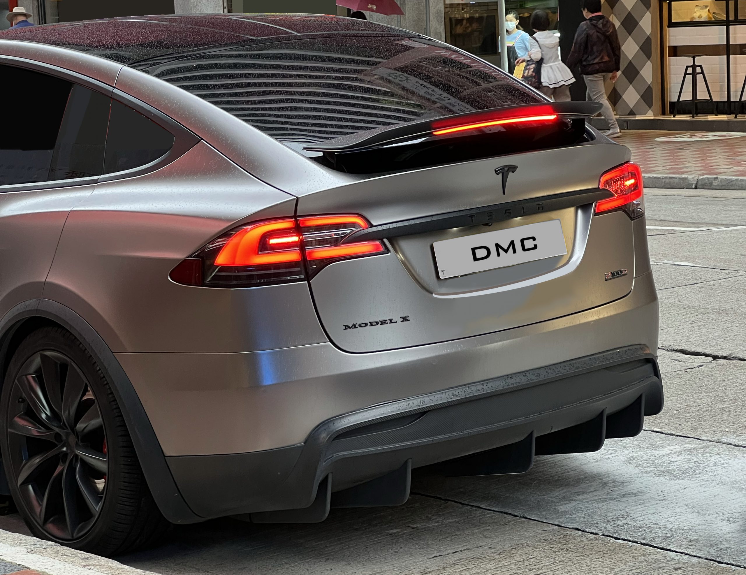 Tesla Model X Carbon Fiber Rear Diffuser for the OEM Rear Bumper - DMC