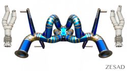 ZESAD Exhaust System Titanium Gold or Blue Purple Lamborghini Aventador S LP740 Spider and Coupe