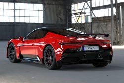 Maserati MC20 Aero Kit for the OEM Body Coupe: Carbon Fiber Rear Wing Spoiler : Rear Side View