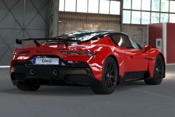 Maserati MC20 Aero Kit for the OEM Body Coupe: Carbon Fiber Rear Bumper : Rear Side View