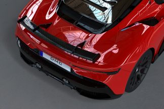 Maserati MC20 Aero Kit for the OEM Body Coupe: Carbon Fiber Rear Wing Spoiler : Rear Bird Top View