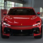 Ferrari Purosangue Carbon Fiber Wide Body Kit: Front Lip Spoiler: Front View