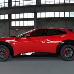 Ferrari Purosangue Carbon Fiber Wide Body Kit: Side Skirts: Left Side View