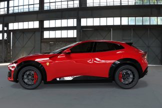 Ferrari Purosangue Carbon Fiber Wide Body Kit: Side Skirts: Left Side View