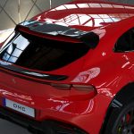 Ferrari Purosangue Carbon Fiber Wide Body Kit: Trunk Spoiler Lip & Roof Wing: Rear Bird View Trunk Look