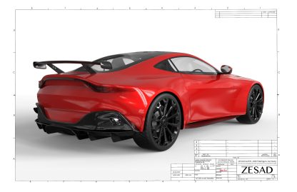 Aston Martin F1 Edition Carbon Fiber Rear Wing Spoiler Rear Quarter View