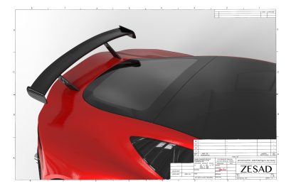 Aston Martin F1 Edition Carbon Fiber Rear Wing Spoiler Rear Top Bird's Eye View