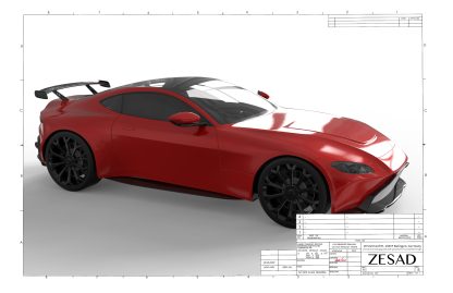 Aston Martin F1 Edition Carbon Fiber Rear Wing Spoiler Front Side Quarter View