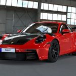 DMC Porsche 992 GT3 Carbon Fiber Aero Kit replaces OEM Body Parts: Front View