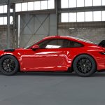 DMC Porsche 992 GT3 Carbon Fiber Aero Kit replaces OEM Body Parts: Side View