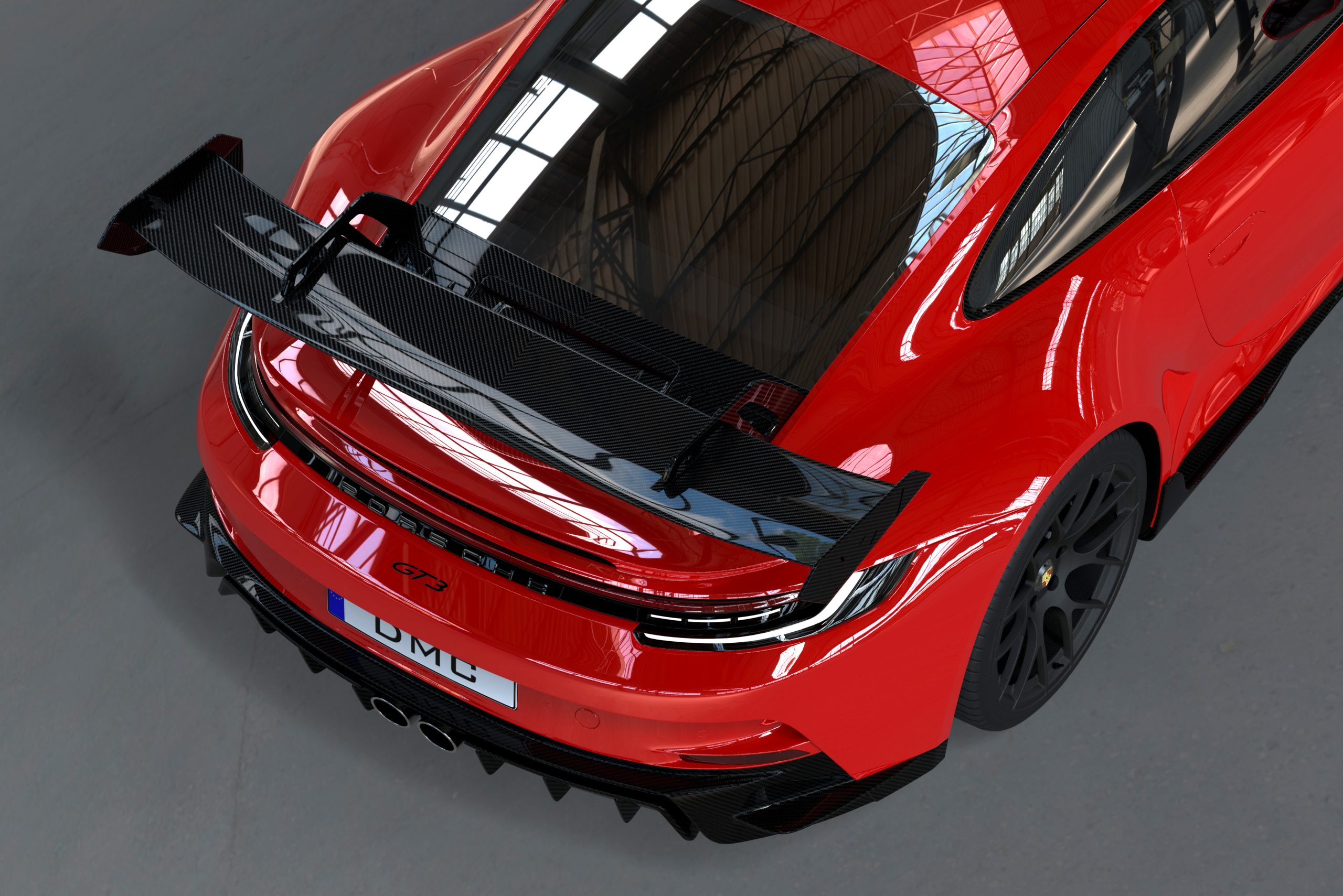 Porsche 992 GT3 Cup: Carbon Fiber Rear Wing: Big Spoiler Replacement for  the OEM 992 in GT2 RS RSR Style, FIA Cup Car Certification Ready - DMC
