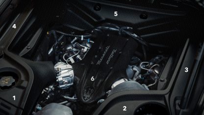 Maserati MC20 Engine Room Panels Carbon Fiber