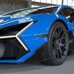 Lamborghini Revuelto Aero Kit Carbon Fiber Front Lip Front Quarter Close up