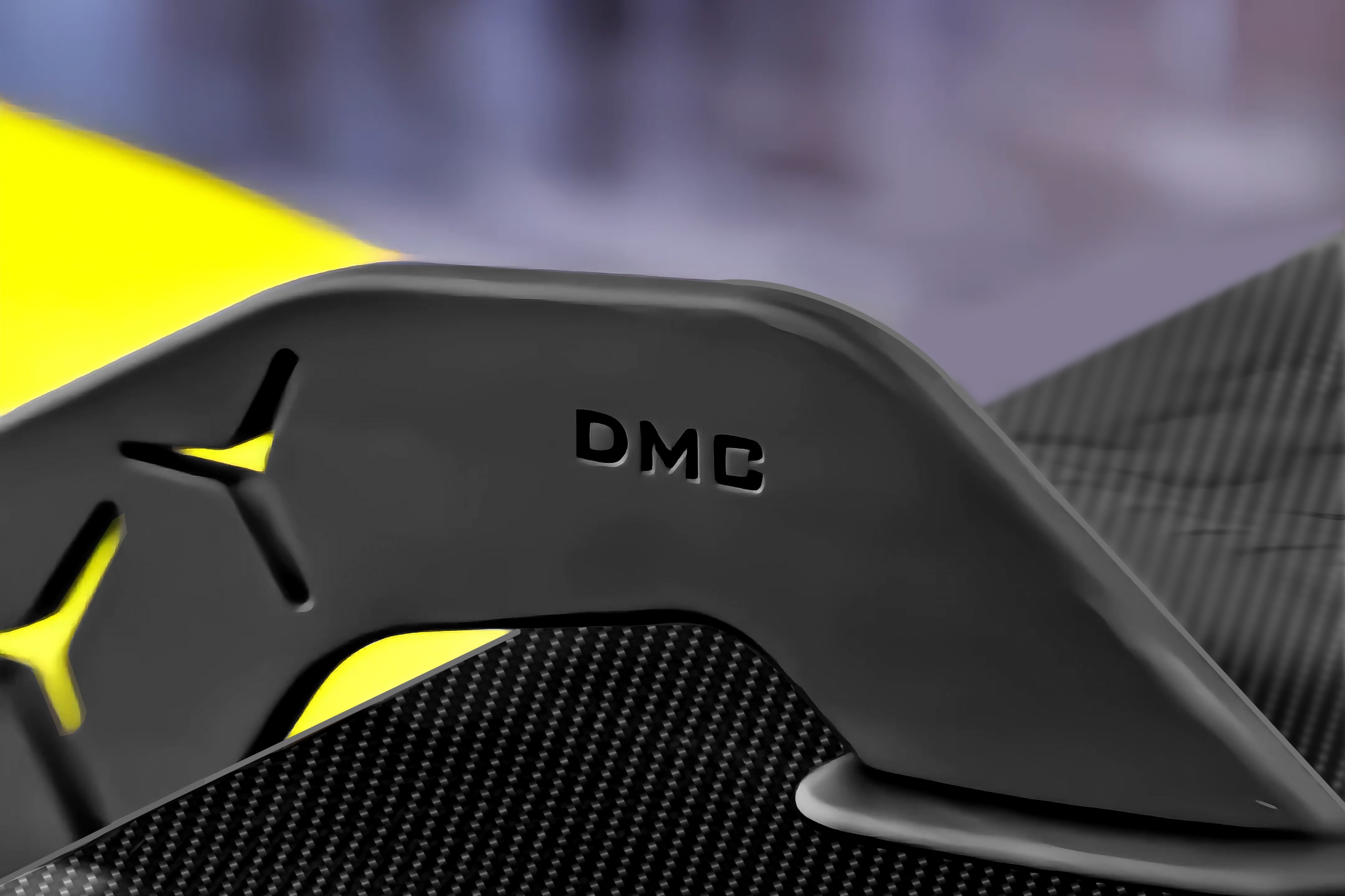 Lamborghini Revuelto Integrale, Carbon Fiber Rear Wing Spoiler and Body Kit by DMC, Wing Bracket Super Close up View