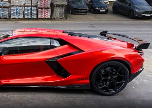 Lamborghini Revuelto Carbon Fiber Rear Wing Spoiler Left Side View