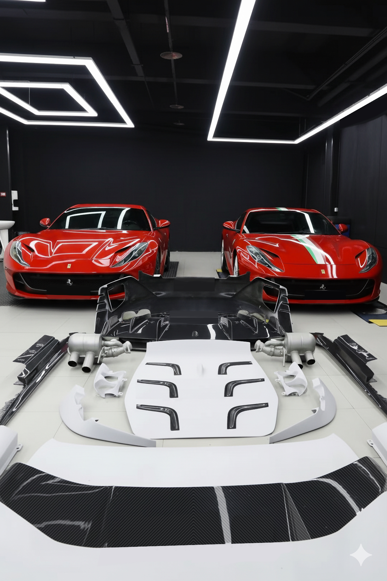 Ferrari 812 Competizione Facelift Body Kit Carbon Fiber , Rear Bonnet and Front Hood