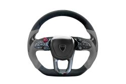Lamborghini Revuelto, Temerario, Aventador, Urus Performance Steering Wheel with Carbon Fiber, Leather and Alcantara Suede, Grey
