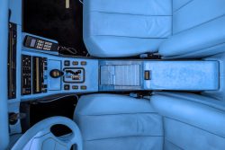 Mercedes Benz AMG R107 SL70 SL73 Custom Interior Restoration with leather and carbon fiber