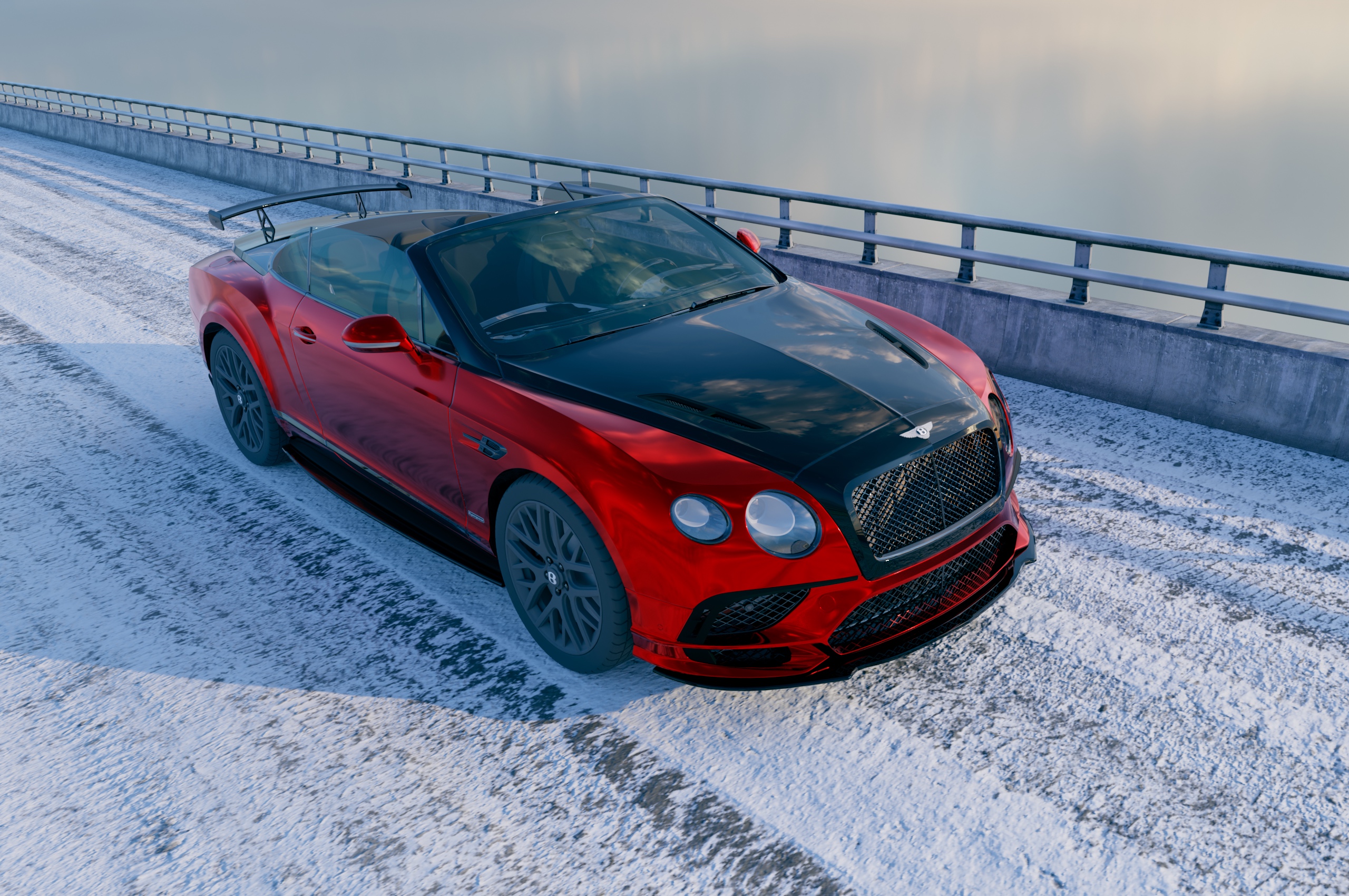 DMC Carbon Fiber Rear Wing Spoiler for the Bentley GTC V8 S 2012-2018 Convertible: Bird View