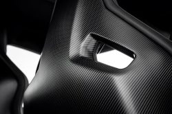 DMC Reclinable Sport Bucket Seats with Custom Leather / Alcantara and Stitching on the front, and carbon fiber on the rear.