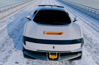 Ferrari 849 Testarossa XX Carbon Fiber Front Lip Spoiler and Front Hood