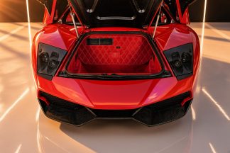 Lamborghini Murcielago LP670 and LP640 custom colored italian leather stitched trunk.