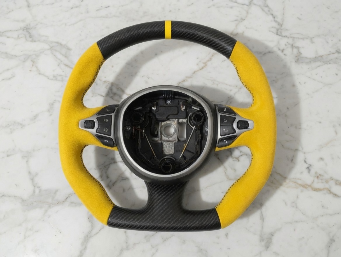 Aston Martin Custom Steering Wheel Vantage, DB11, DBS Superleggera, DBX, with Leather, Alcantara and Carbon Fiber