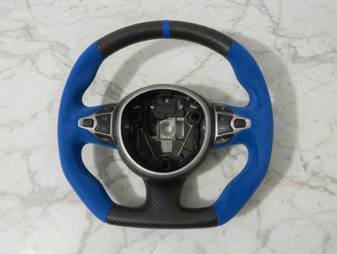 Aston Martin Custom Steering Wheel Vantage, DB11, DBS Superleggera, DBX, with Leather, Alcantara and Carbon Fiber