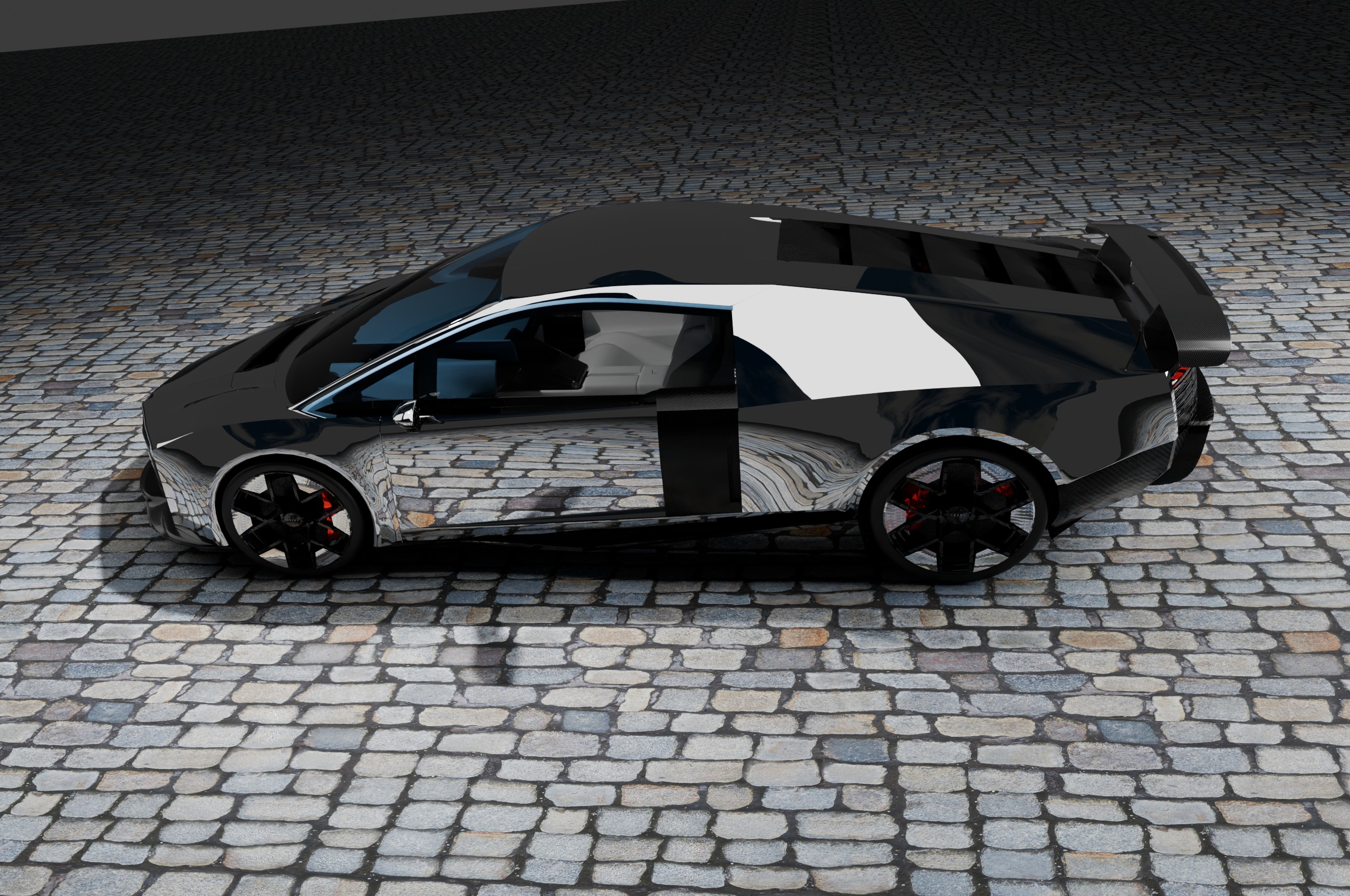 Audi Novulari Carbon Fiber Rear Wing Spoiler in DIablo SV Style