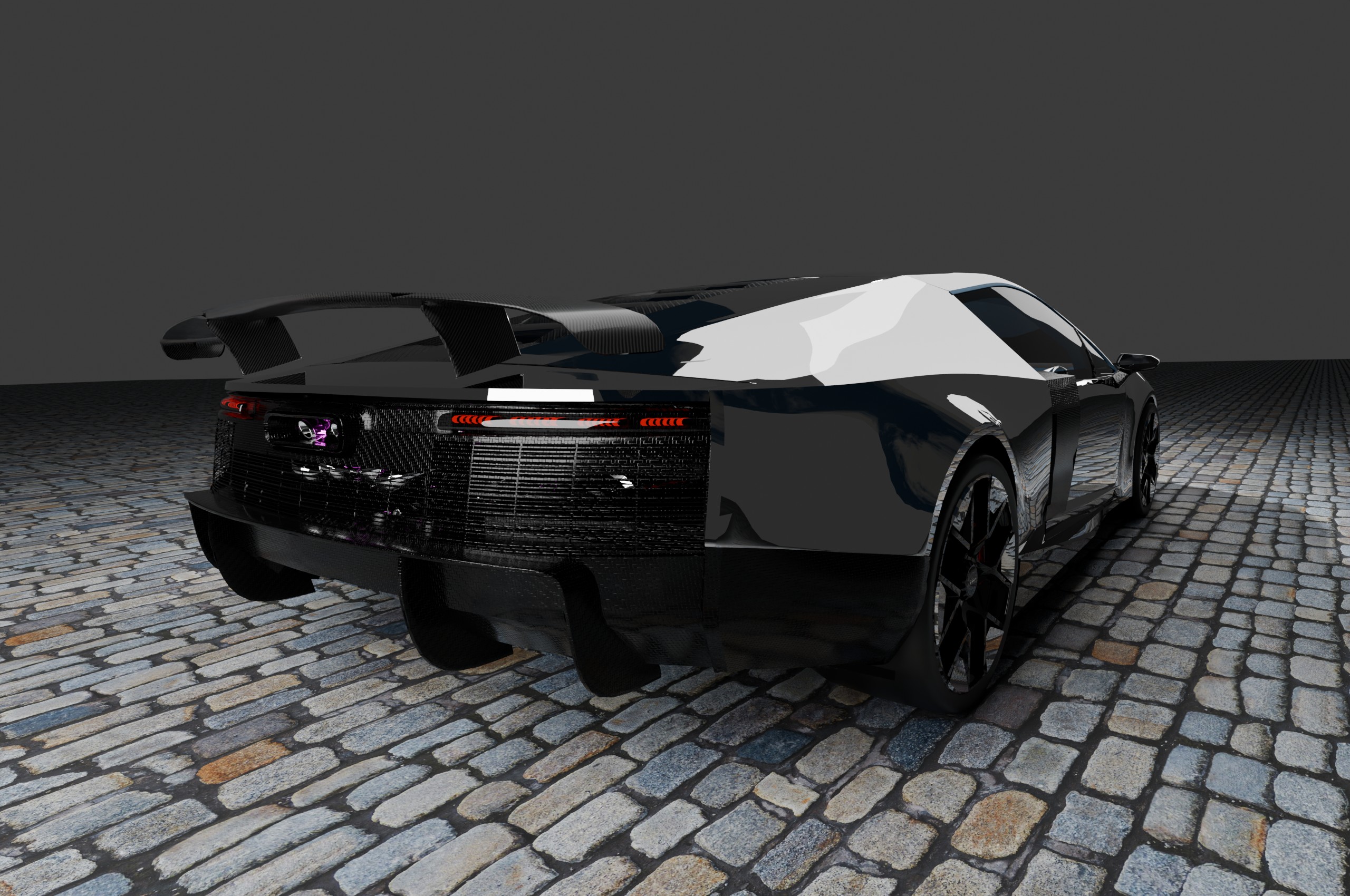 Audi Novulari Carbon Fiber Rear Wing Spoiler in DIablo SV Style