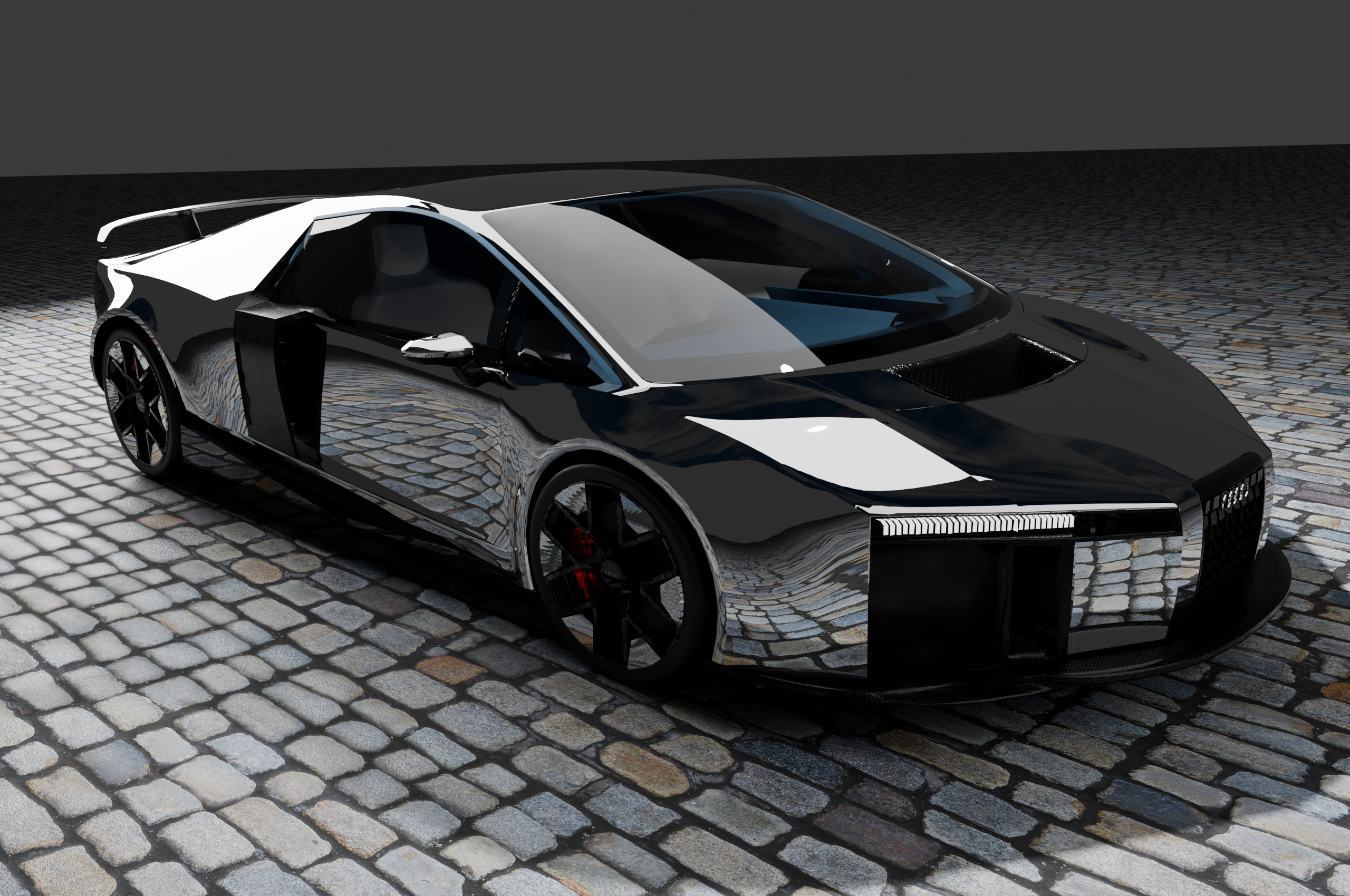 Audi Novulari Carbon Fiber Rear Wing Spoiler in DIablo SV Style