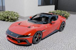 DMC Ferrari 12 Cilindri XX Carbon Fiber Wing Spoiler: Front Side View