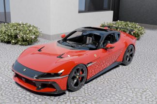 DMC Ferrari 12 Cilindri XX Carbon Fiber Wing Spoiler: Front Side View