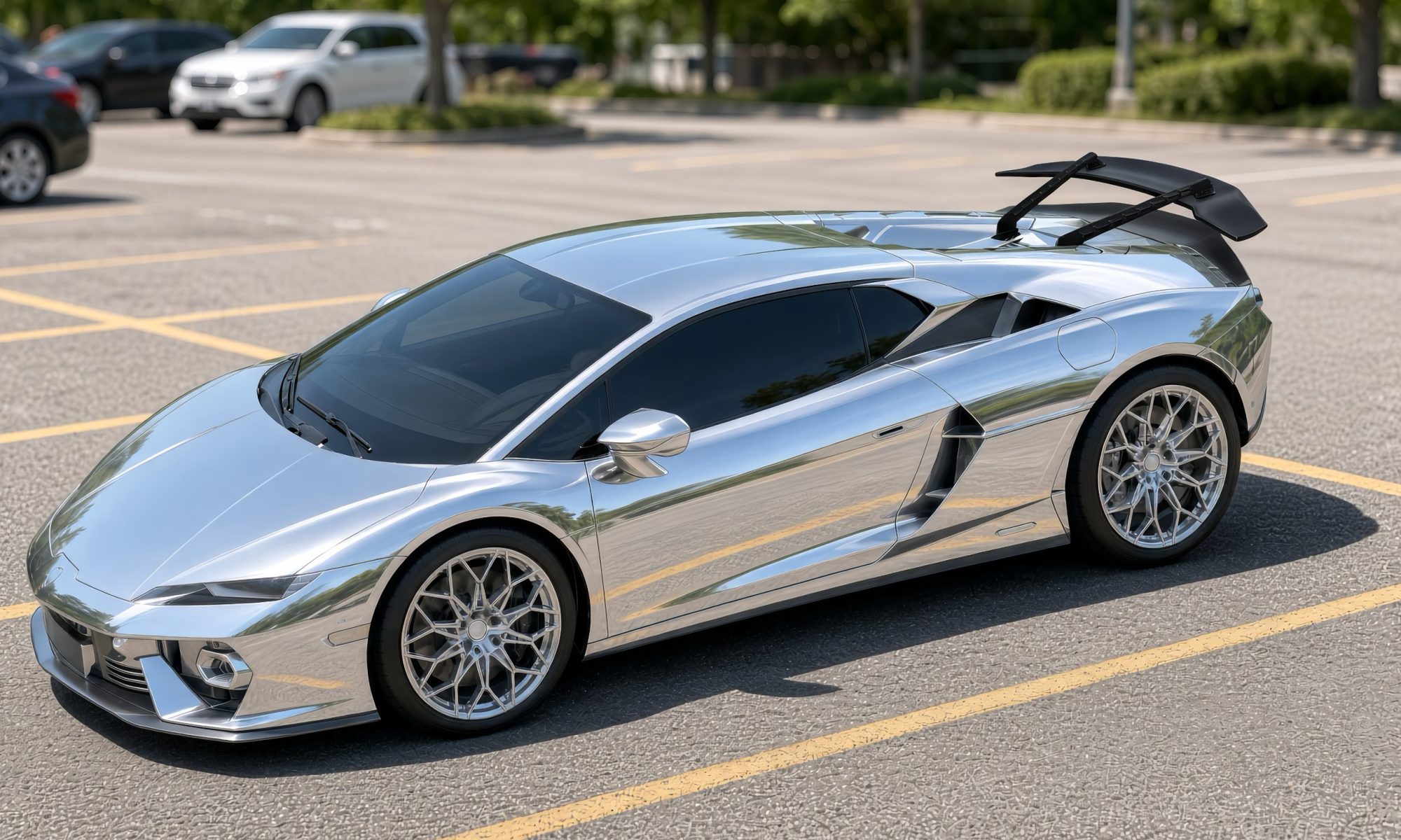 DMC Lamborghini Temerario Brix Package: Carbon FIber Wing Spoiler: Front Top Side View